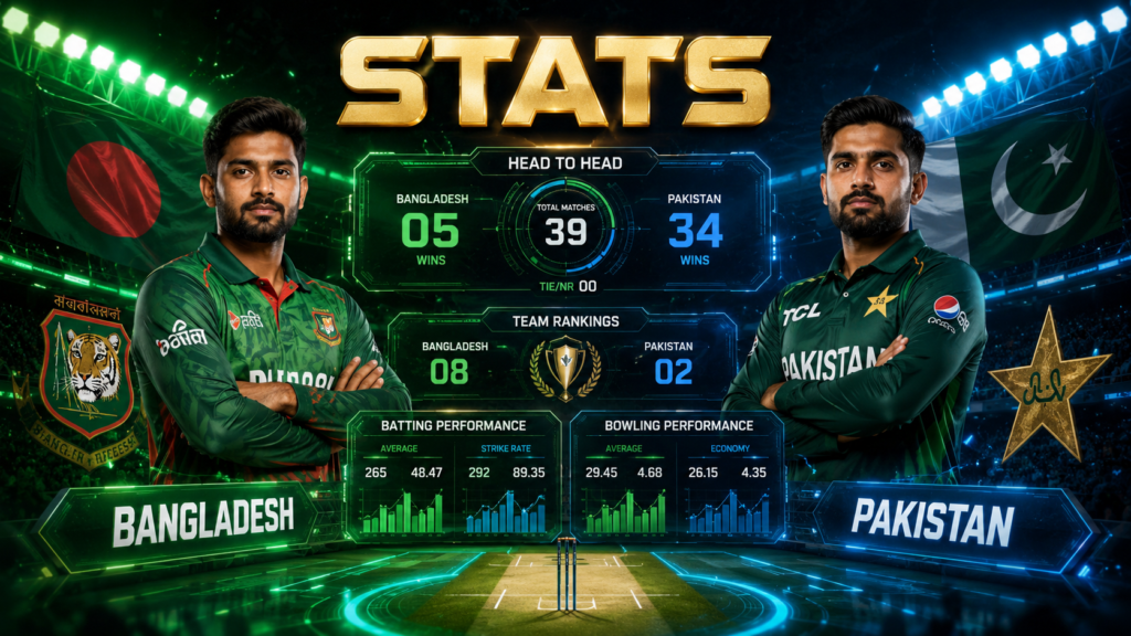 Bangladesh National Cricket Team Vs Pakistan National Cricket Team Stats