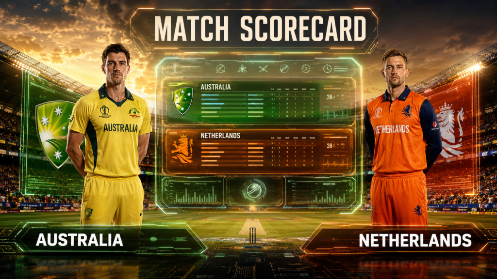 Australian Men's Cricket Team Vs Netherlands Cricket Team Match Scorecard