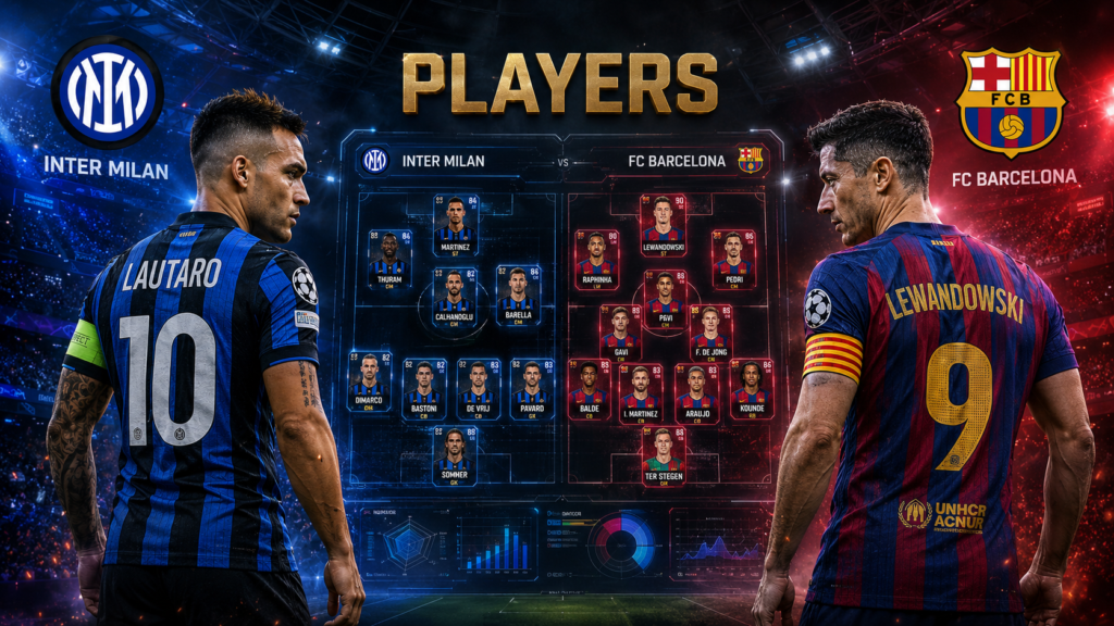 Inter Milan Vs FC Barcelona Players