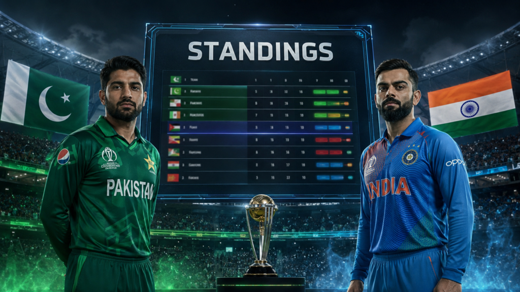Pakistan National Cricket Team Vs India National Cricket Team Standings