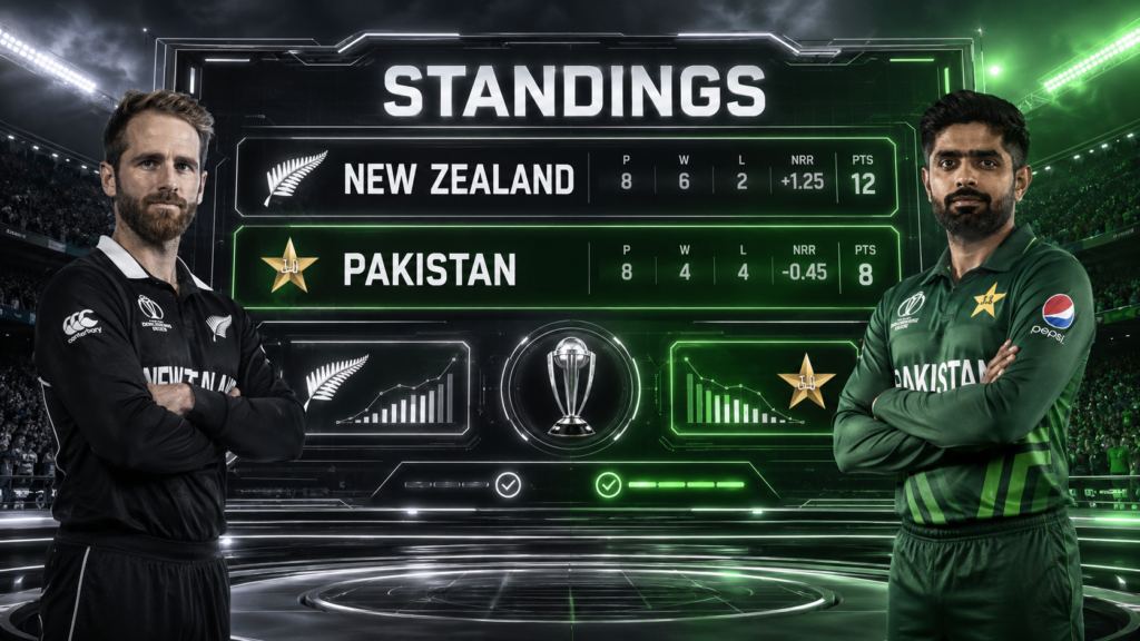 New Zealand National Cricket Team Vs Pakistan National Cricket Team Standings