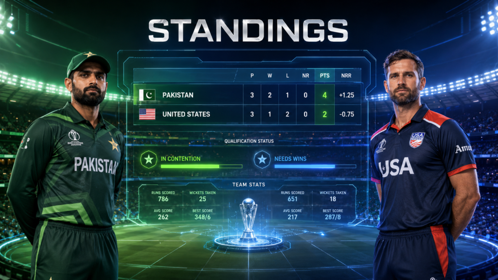 Pakistan National Cricket Team Vs United States National Cricket Team Standings