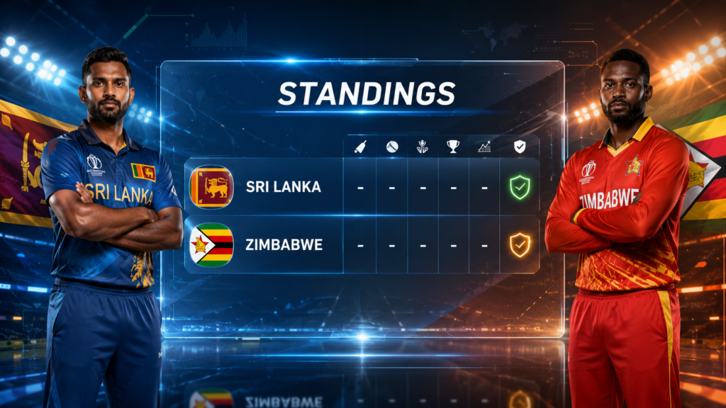 Sri Lanka National Cricket Team Vs Zimbabwe National Cricket Team Standings