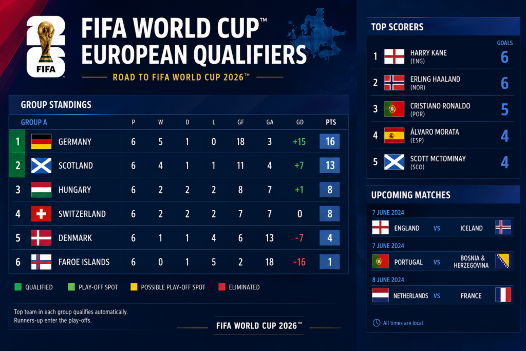 Fifa World Cup European Qualifiers Stats