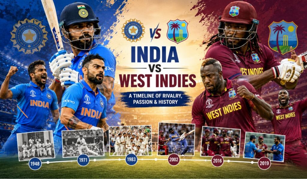 India National Cricket Team Vs West Indies Cricket Team Timeline