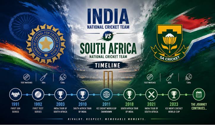 India National Cricket Team Vs South Africa National Cricket Team Timeline