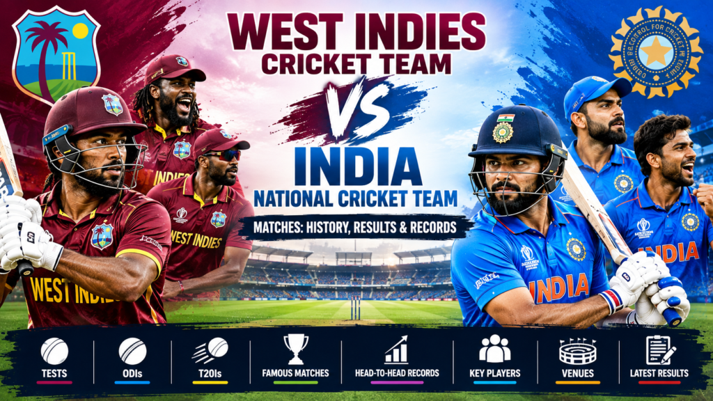 West Indies cricket team vs India national cricket team matches – head-to-head history, results and records